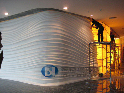 售樓處玻璃鋼線條背景墻