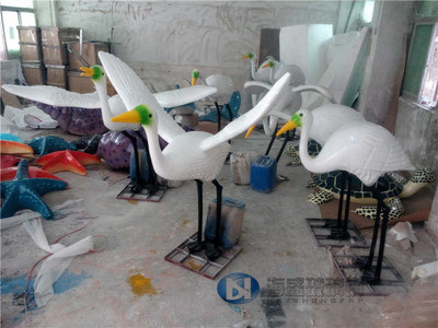 玻璃鋼水鳥仙鶴雕塑