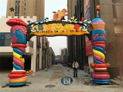 玻璃鋼大型門樓雕塑