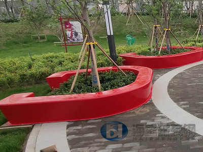 轉(zhuǎn)角玻璃鋼樹池凳